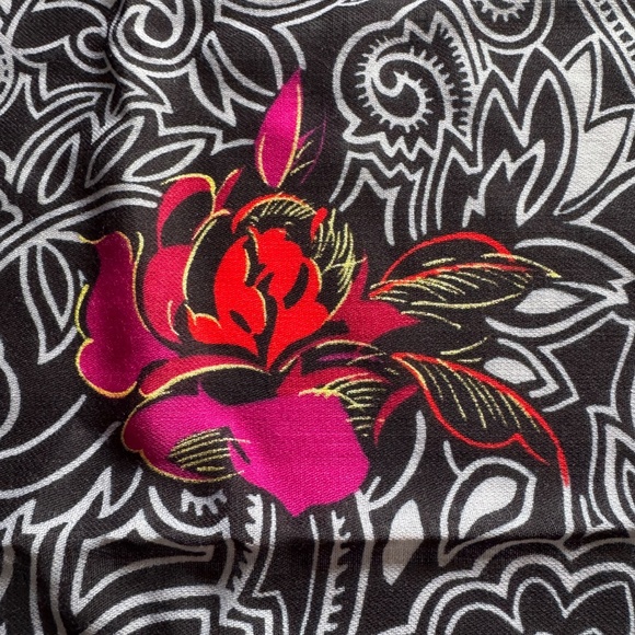 Yves Saint Laurent Wool Shawl Vintage YSL Rose Print - Picture 5 of 15